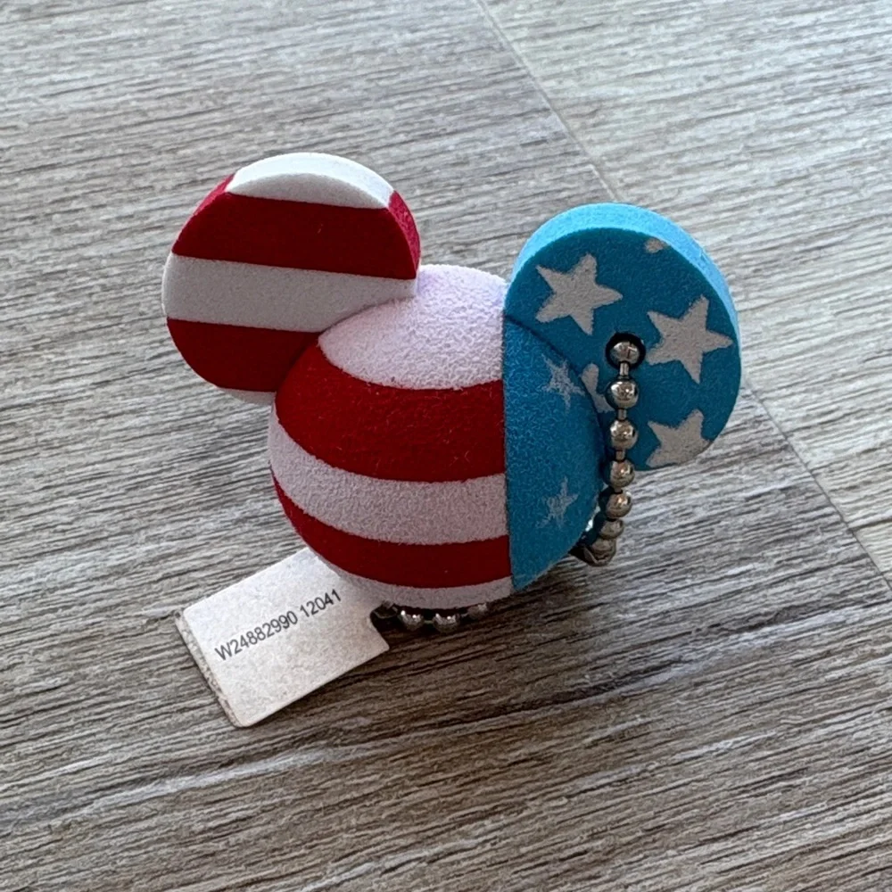 Red, White, and Blue Mickey Mouse Foam Keychain
